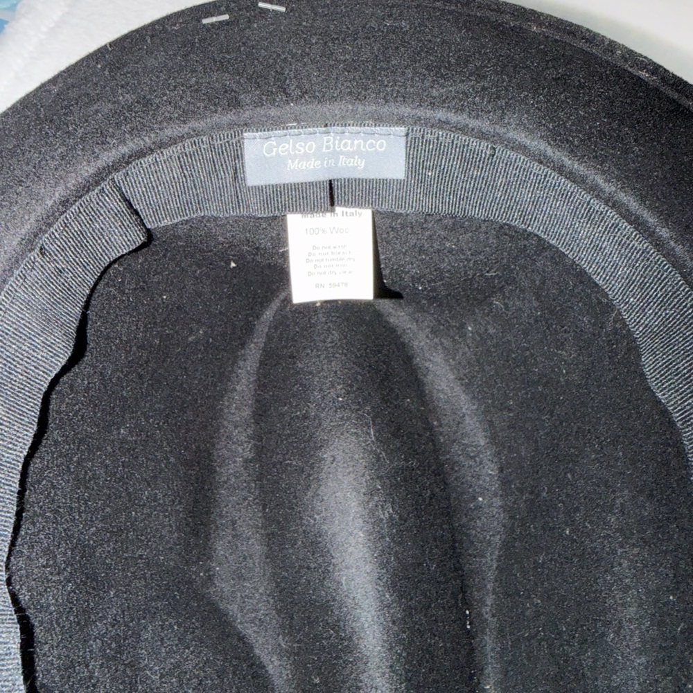 Classic Black Fedora Wool Hat Made In Italy - Picture 4 of 12